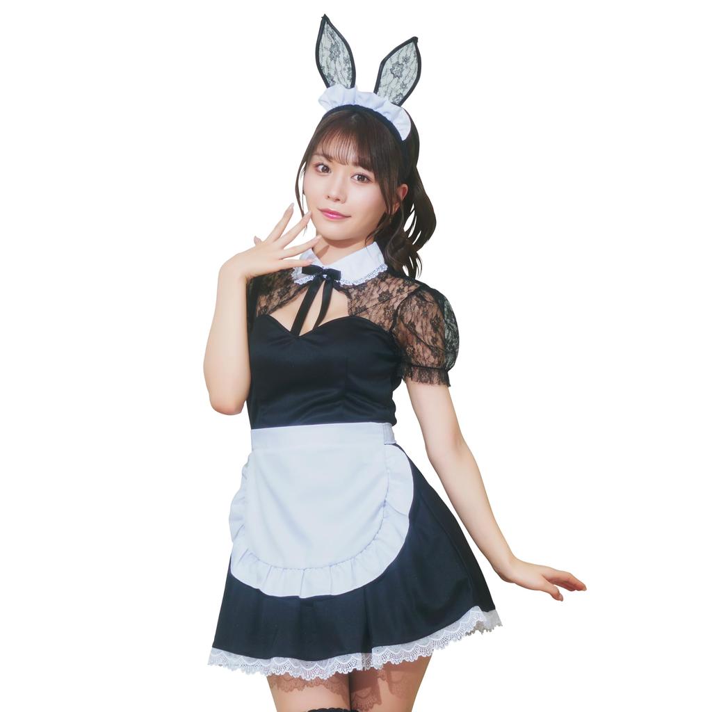 Clearstone GLOWHOLIC Cosplay Halloween Bunny Maid M Black Women's