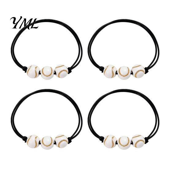 Commemorative Sports Game Gift 4 Pcs Balls Braided Rope Bracelets, Adjustable String Bracelet, Men Women Sport Wrist Decor Handmade Woven Cord