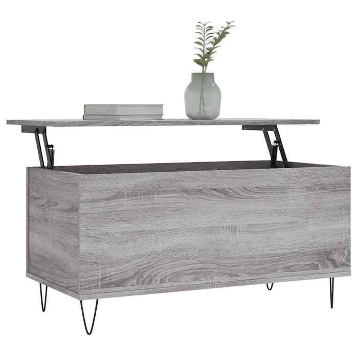 VidaXL Coffee Table Sonoma Grey 90x44.5x45 Cm Engineered Wood 830978