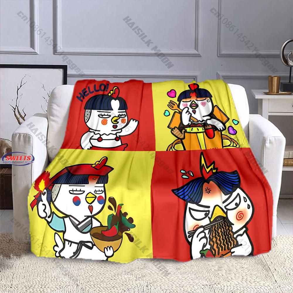 16 Styles Spicy Chicken Noodles Instant Noodles Print Blanket Fun Holiday Gift for Family Friends Home Sofa All Seasons Blanket