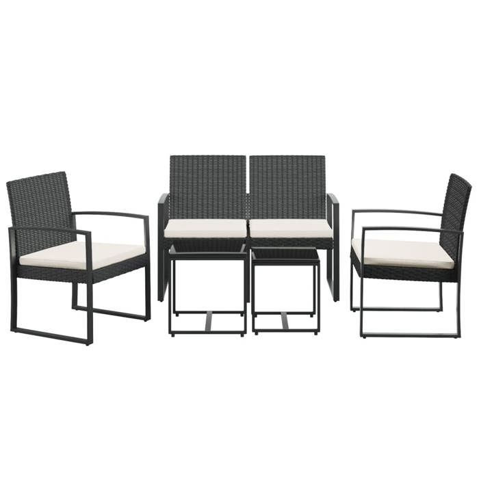 VidaXL Garden Dining Set with Cushions 5 Pcs Black PP Rattan, Dining Set, Outdoor Dining Set, 360215