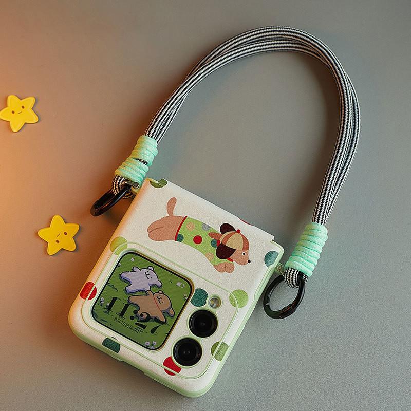 

Милий Стиль Собаки Фліп-Чохол Для Samsung Galaxy Z Flip6 zflip5 4/Oppo find n3 flip n2flip Чохол/xiaomi mix flip Чохол Шкіряна Обкладинка For Huawei Nova Flip