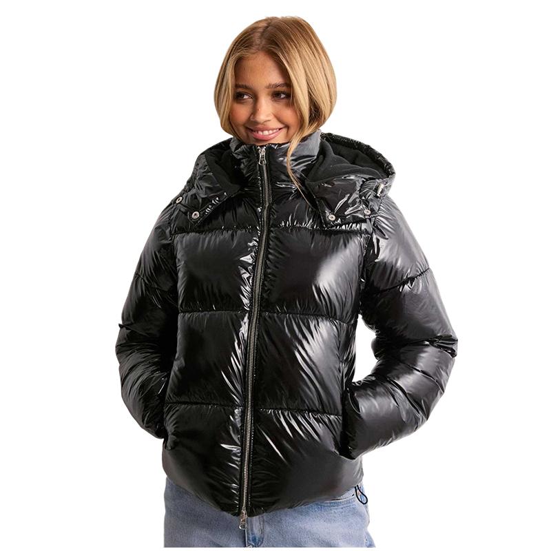 New Women's Casual Sports Hooded Cotton Jacket with Zipper Clip Autumn and Winter Women's Clothing Cotton Jacket Coat