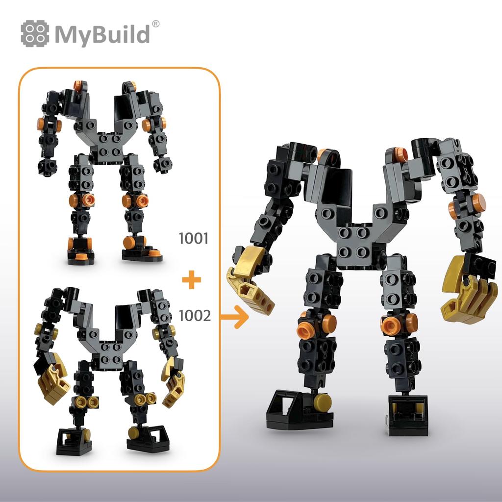 MyBuild 1001 Mecha Frame Building Blocks, Robot Base, Customizable Building Set, Compatible with Other Brands, Ages 12+