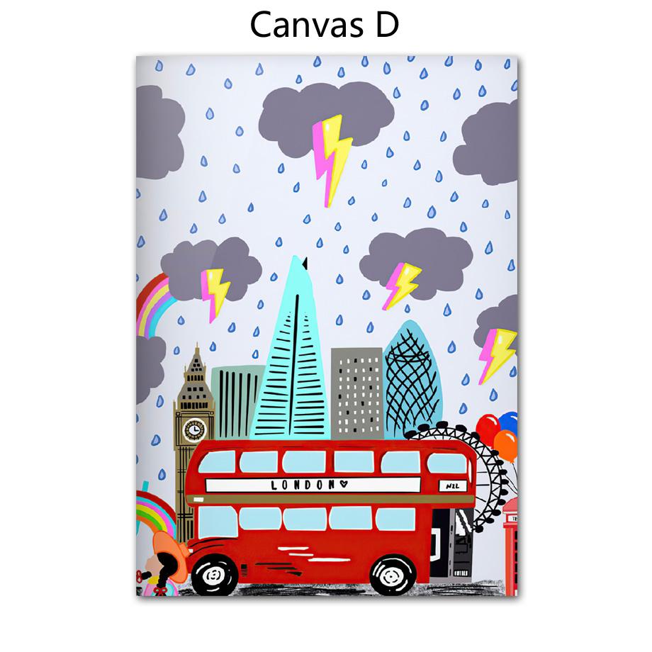 Morocco Paris Spain Pasta Bee Mermaid Bus Nordic Posters And Prints Wall Art Canvas Painting Wall Pictures For Living Room Decor