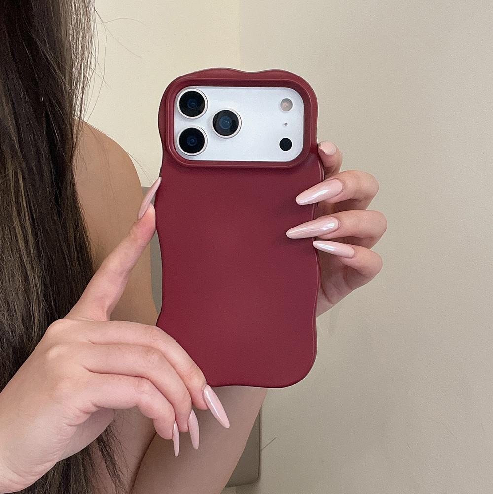 

2 in 1 Cute Solid Color Matte Phone Case for IPhone 17 16 15 14 13 Pro Max Air Shockproof Protective Wave Edges Back Cover Case iPhone 13 Pro