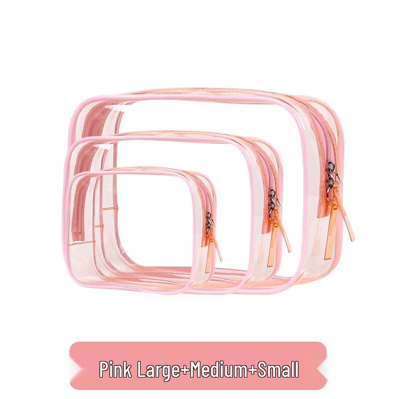 Large Capacity Waterproof Transparent Makeup Bag - Portable Toiletry Organizer for Travel