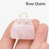 1Pc, Reiki Healing Crystal Carved Handbag Ornament Decoration, Mini Fashion Natural Stone Amethyst Agate Gemstone Home Decor Jewelry Gifts 27×25mm