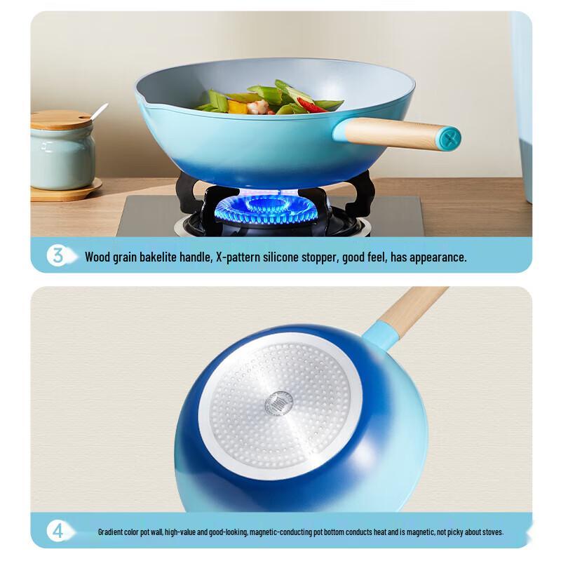 Chuida Huang Green Bird 28cm Non-Stick Induction Wok