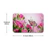 1Pcs Butterfly Flying On The Pink Rose Kitchen Rug Anti-Fatigue Kitchen Rug Waterproof Non-Slip Rugs Set Runner Rug Bedside Rug Absorbent Carpet