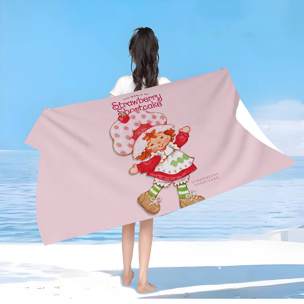 S-Strawberry Shortcakes Microfiber Printed Beach Towel Mountain Climbing Yoga Beach Swimming Running Absorbent Soft Towel
