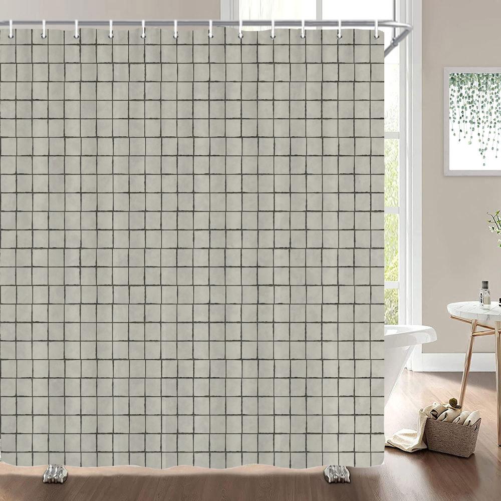 Village Style Rock Brick Wall Retro Bathroom Shower Curtain Waterproof Polyester Fabric Home Decoration Art Bath Curtains