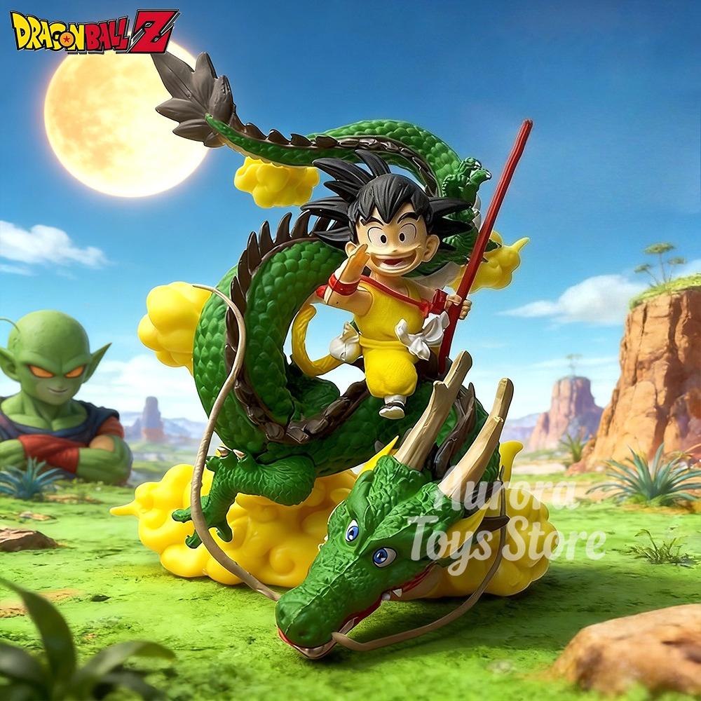 13cm/5.12in Anime Dragon Ball Figure Shenron and Goku Action Figures Pvc Statue Desktop Ornamen Collection Model Toys Gifts