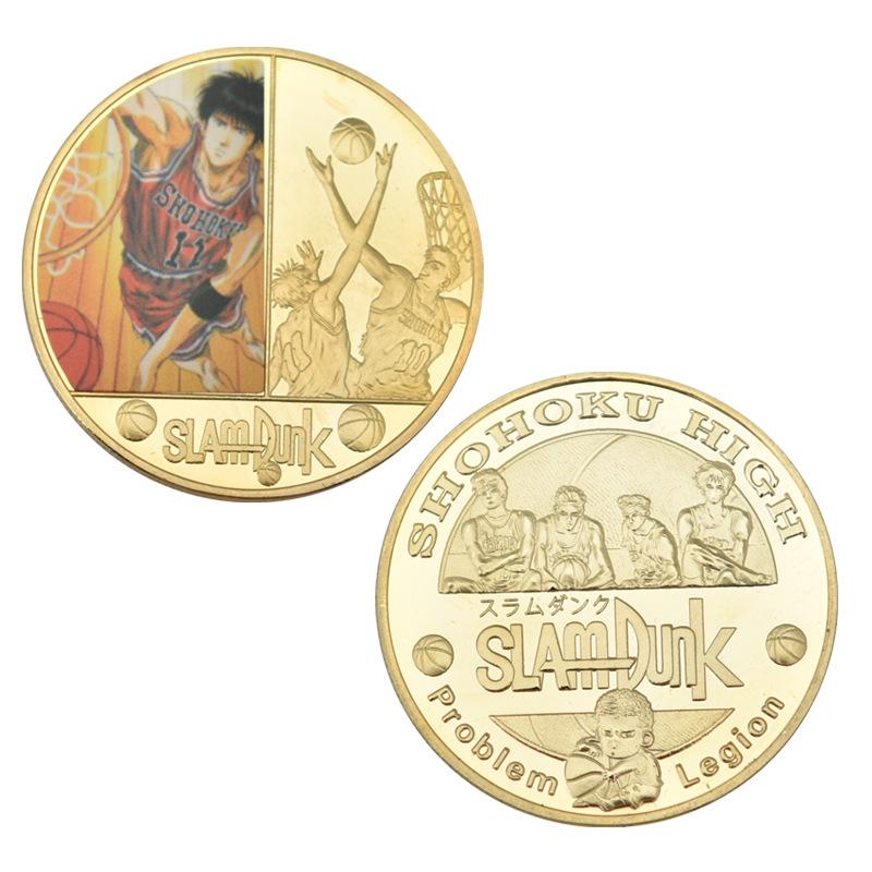 Slam Dunk Gilded Die-Cast Coin: Sakuragi Hanamichi & Rukawa Kaede Anime Collectible