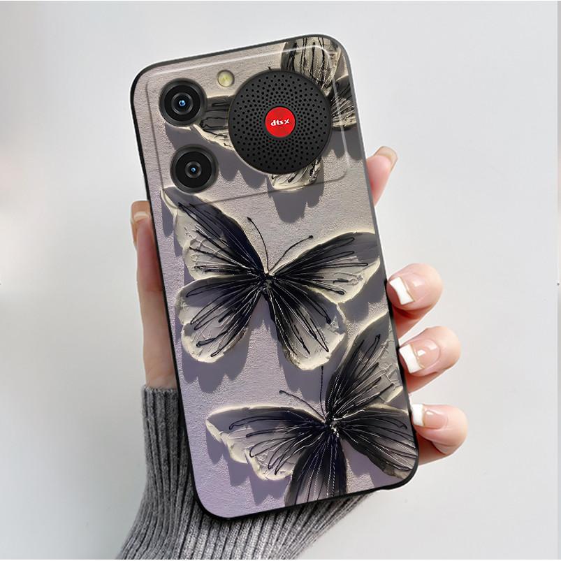 For Nubia Music Case Z2353 Butterfly Flowers Silicone Phone Cover For ZTE Nubia Music Funda Protection Shockproof Bumper Shell