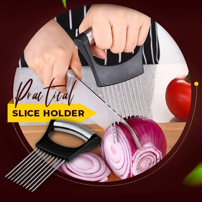 Food Slice Assistant,Stainless Steel Onion Holder Kitchen Gadgets,Easy Quick Slicer For Tomatoes Lemon,Meat Slicer For Home Use