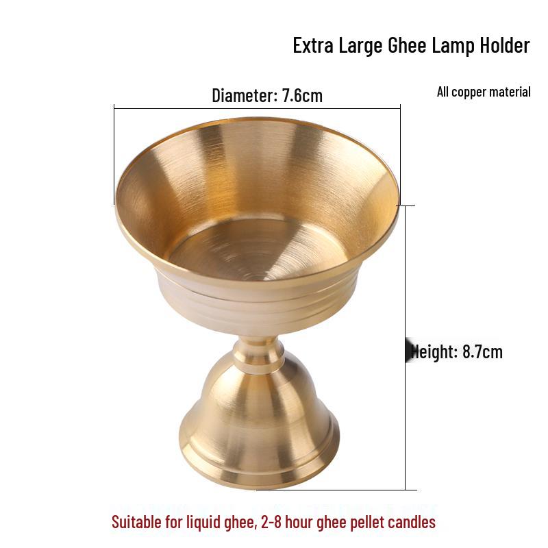 Brass Dual-Use Buddha Offering Candle Holder Lamp