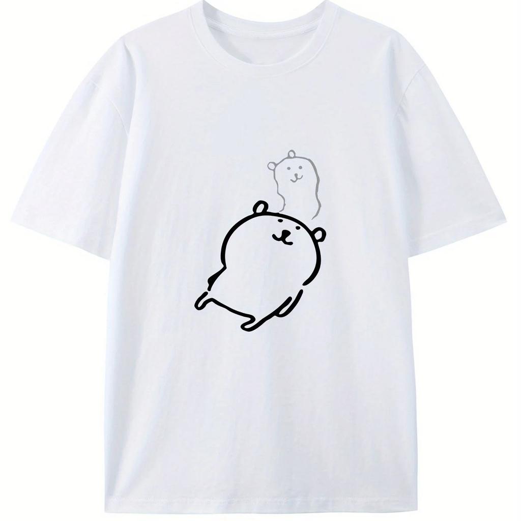 2025 New Essential Cotton Unisex T-Shirt Fashion Printing Soft Breathable Crew Neck Fashion Men's and Women's T-Shirts One Piece