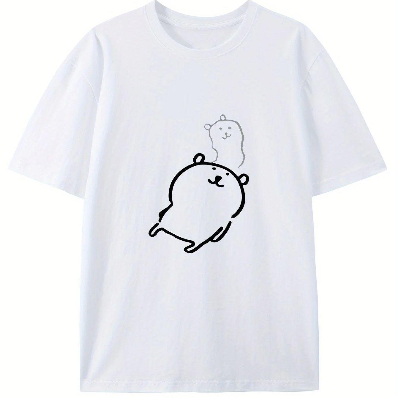 

2025 Нова Базова Бавовняна Унісекс Футболка Модний Принт М яка Дихаюча З Круглим Вирізом Модні Чоловічі та Жіночі Футболки Одна Штука 4XL