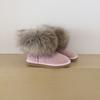Winter Schneestiefel Damen Fuchshaar Niedriger Schaft Rindsleder Plüsch Warm Leicht Damenstiefel Stiefel