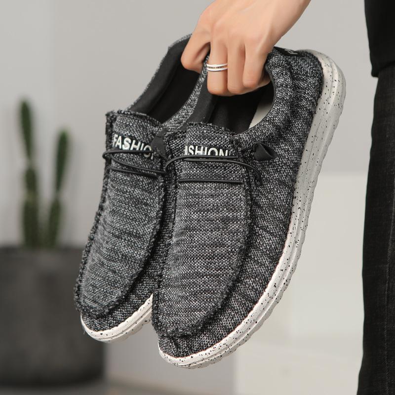 2025 Four-season Casual Canvas Shoes, Large Size Breathable Lazy One-pedal Sleeve Loafers for Men In Summer