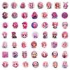 50 Pink INS Style Girl Graffiti Stickers Skateboard Luggage Decorative Stickers Waterproof Creative Children's Stickers