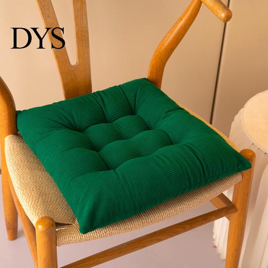 Anti-skid Seat Protector Corduroy Chair Cushion with Ties, Soft Square Pad, Non-Slip Washable Dining Pad Warm for Reading Nook Floor, Office
