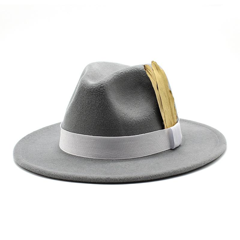 Men'S And Women'S Big Eaves Hat Tweed Jazz Hat British Top Hat