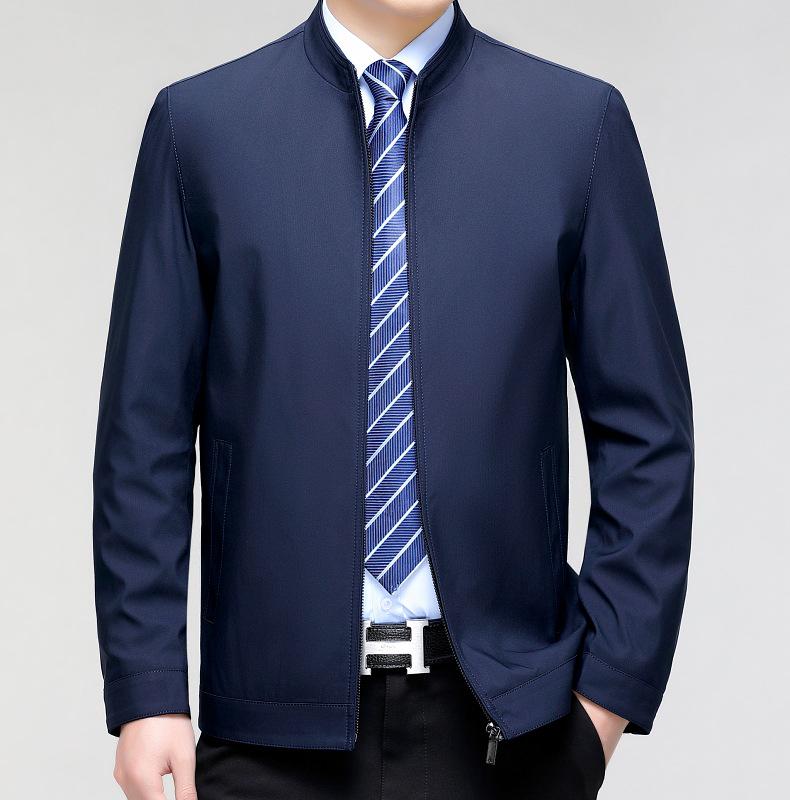 2024 Spring Business Casual Turn-Down Collar Jacket for Middle-Aged Men