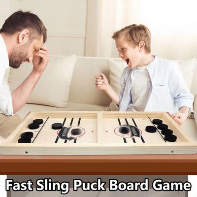 1Set  Fast Sling Puck Table Hockey Game Toys Table Super Winner Sling Puck Battle Desktop Game Board Game Interactive Chess Toys Child YSL