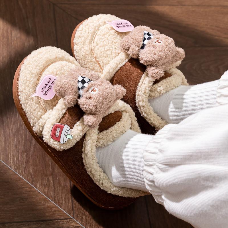 Maillard Doudou shoes women's new winter velvet warm one pedal fluff outer wear non-slip thick-soled cotton shoes