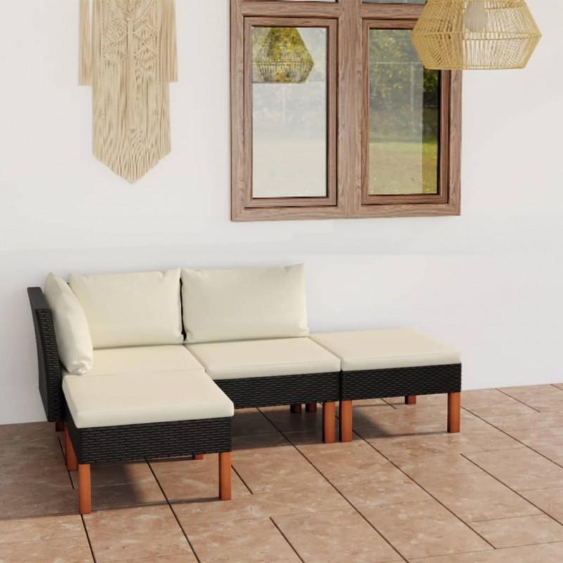 Day and Night - Day and Night Garden Furniture Set 6 Pieces and Black Synthetic Rattan Cushions