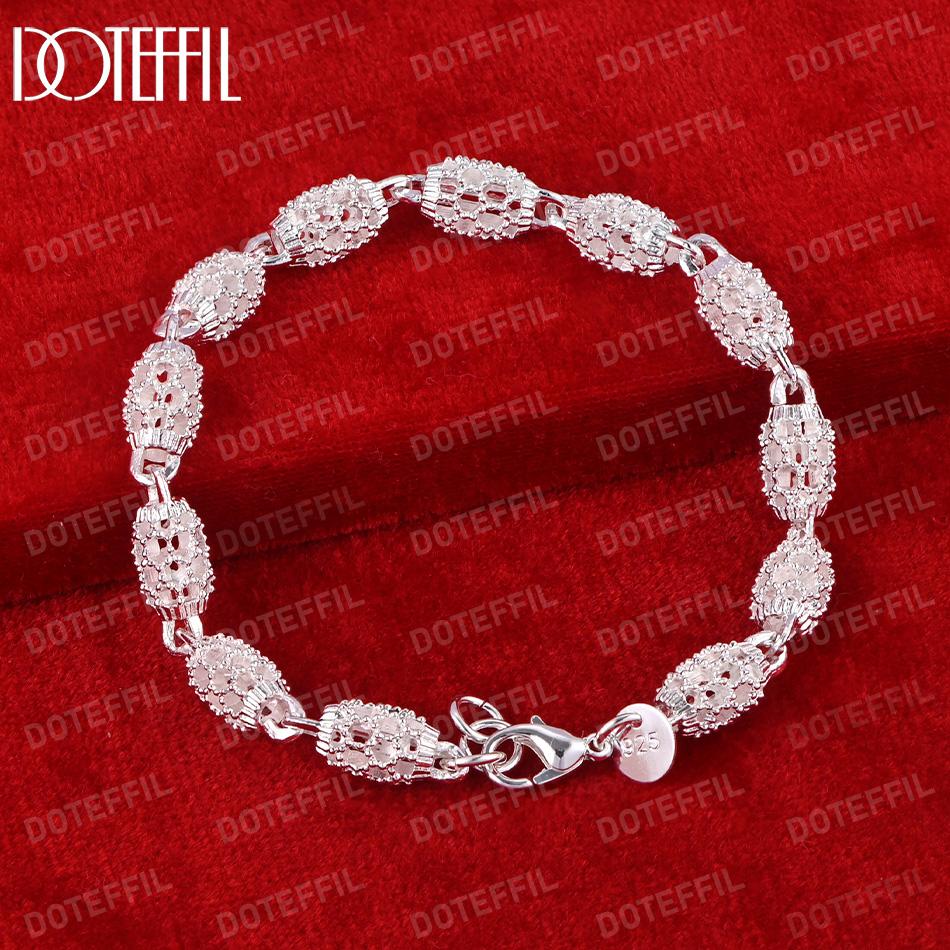 925 Sterling Silver Dutý korálkový náramek Módní svatební šperky