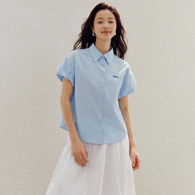 

INMAN Women s Embroidered Polo Shirt with Flutter Sleeves M