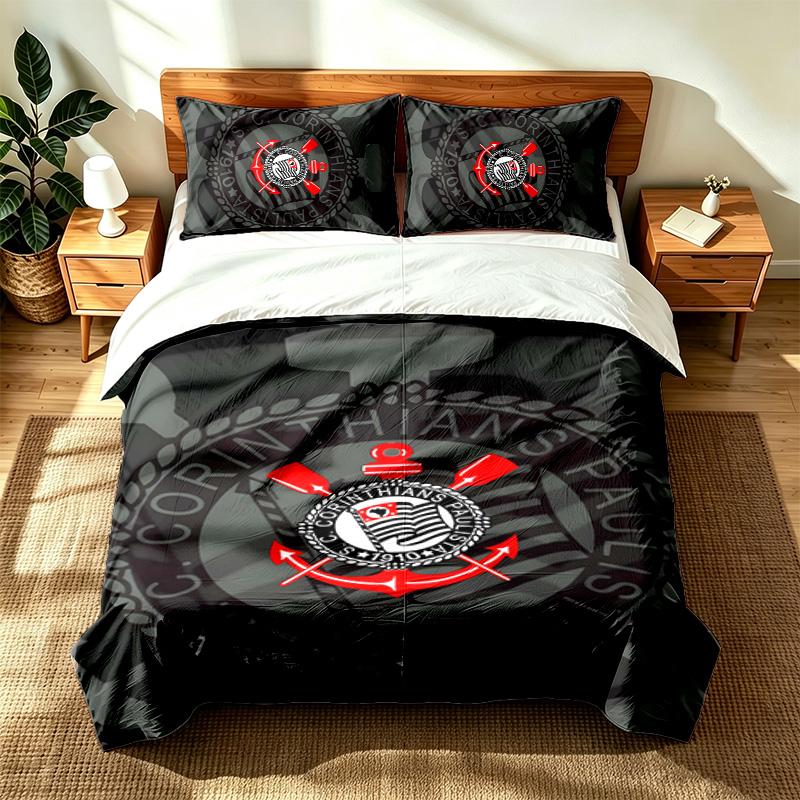 Sport Club Corinthians Paulista (5) 3pc set suitable for master bedrooms soft and comfortable an ideal gift for family and friends Includes one duvet