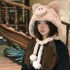 Women's Cute Hat Scarf Combo Perfect For Winter Cycling Keeping Warm Plush Hat