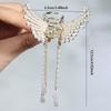 Diamond Studded Angel Wing Tassel Hair Clip with Pearl Flower And Butterfly Design, a Chic Shark Clip for Elestyles, a Sweet And Air Accessory That I