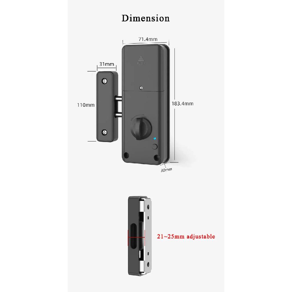 Bluetooth Electronic Door Lock Smartlock Tuya APP Remote Control IC Card Motor Lock Invisible Keyless No Drill Hole Installation
