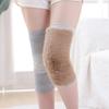 Unisex Winter Camel Hair Knee Warmers Fleece-Lined Thickened Leg Protectors Windproof for Elderly Cold Resistance