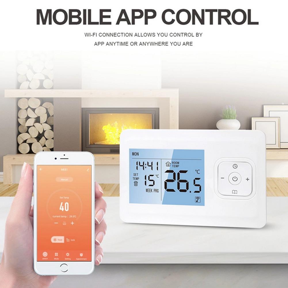 WIFI Connected Programmable Thermostat for Gas Boiler Systems Touch Button Control and Child Lock Functionality