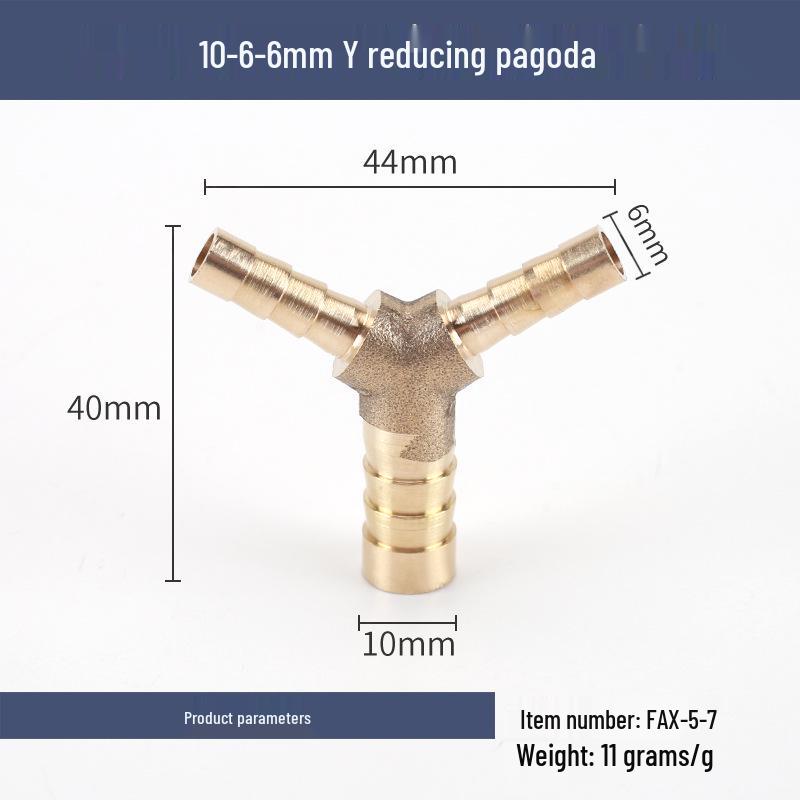 Copper Y-Type Reducing Tee Connector for Soft Water, Oil, and Air Pipes (Sizes 4, 6, 8, 10, 12)