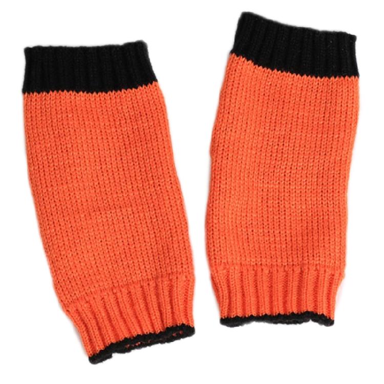 Soft Kid Winter Glove Half-finger Knit Color Matching Mitten for Winter Supplies