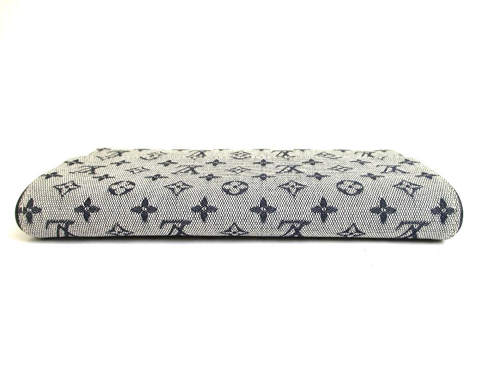 Autentisk LOUIS VUITTON Monogram Mini Navyblå Lærred Trefoldet Pung International #b081 Sælger renoveret