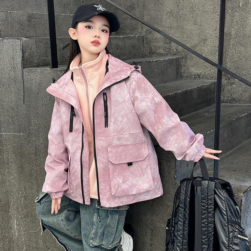 Girls' 2025 Windproof Waterproof Autumn-Winter Parka: Trendy, Loose-Fit, Three-in-One Outdoor Coat