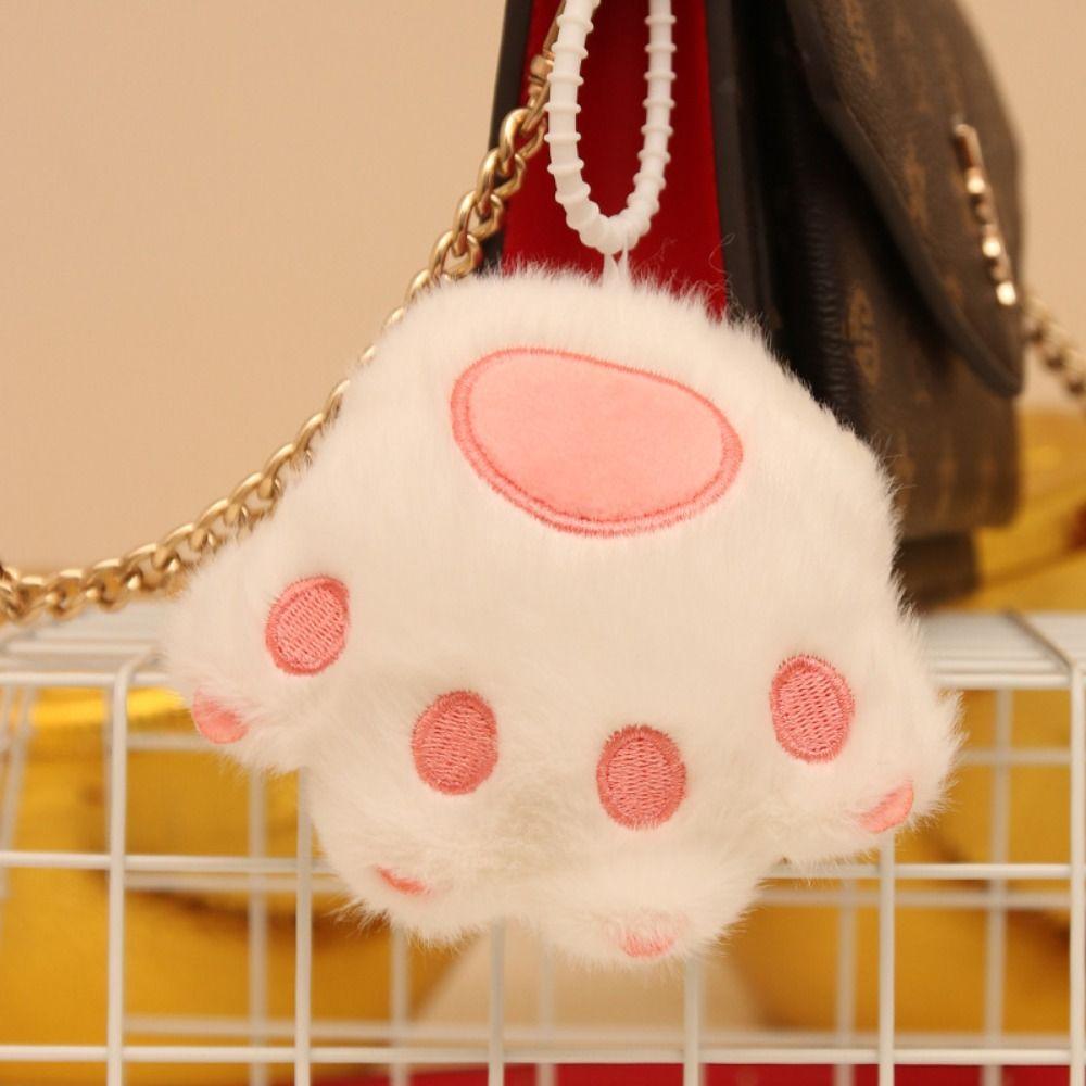 

Soft Cat Paw Stuffed Doll Pendant Fluffy Plush Cat Paw Keyring Bag Hanging жовтий