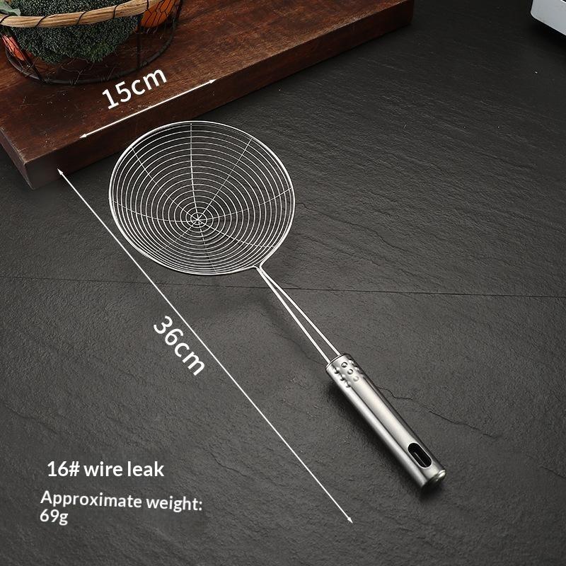 Stainless Steel Skimmer Spoon Non-Slip Long Handle Food Grade Filter Sieve Suitable for Kitchen Deep Frying Food Straining