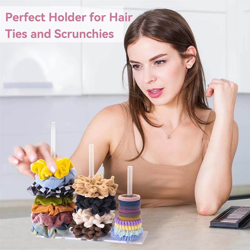 Acryl Stirnbandhalter Ständer Transparent 3-stufig Scrunchie Aufbewahrungsständer Stirnbandhalter Organizer Armbänder Haargummis Halter