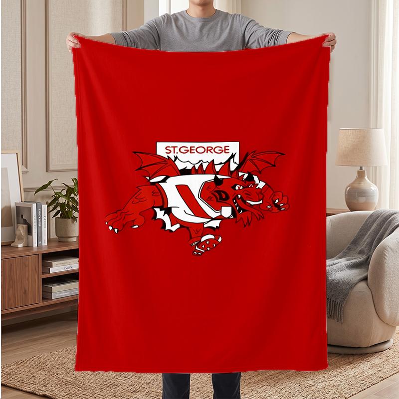 St George Illawarra Dragons Soft Warm Flannel Blankets Comfortable Blanket for Home Decoration Gifting