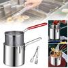 Stainless Steel Deep Fryer Pot with Strainer Mini Multifunction Frying Pot for Home Induction Cooker