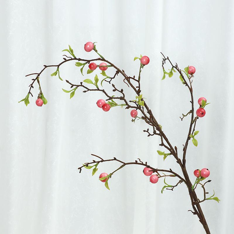 Artificial Flower Apple Branch, Home Decoration Fake Flower Plant Artificial Berry Branch